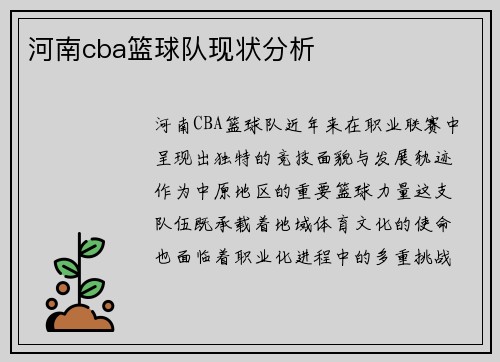 河南cba篮球队现状分析